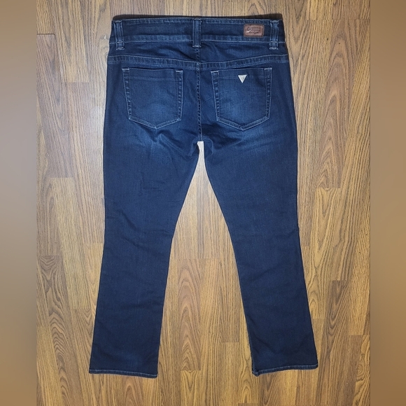 Guess Women’s Daredevil Bootcut Jeans Size 30 Dark Blue Stretch Denim A56 - Picture 7 of 12